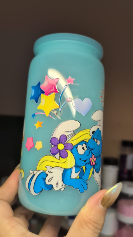 Gobelet bleu ciel smurfs