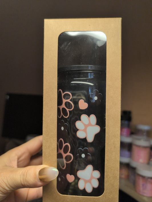 Gobelet noir pattes de chats chiens